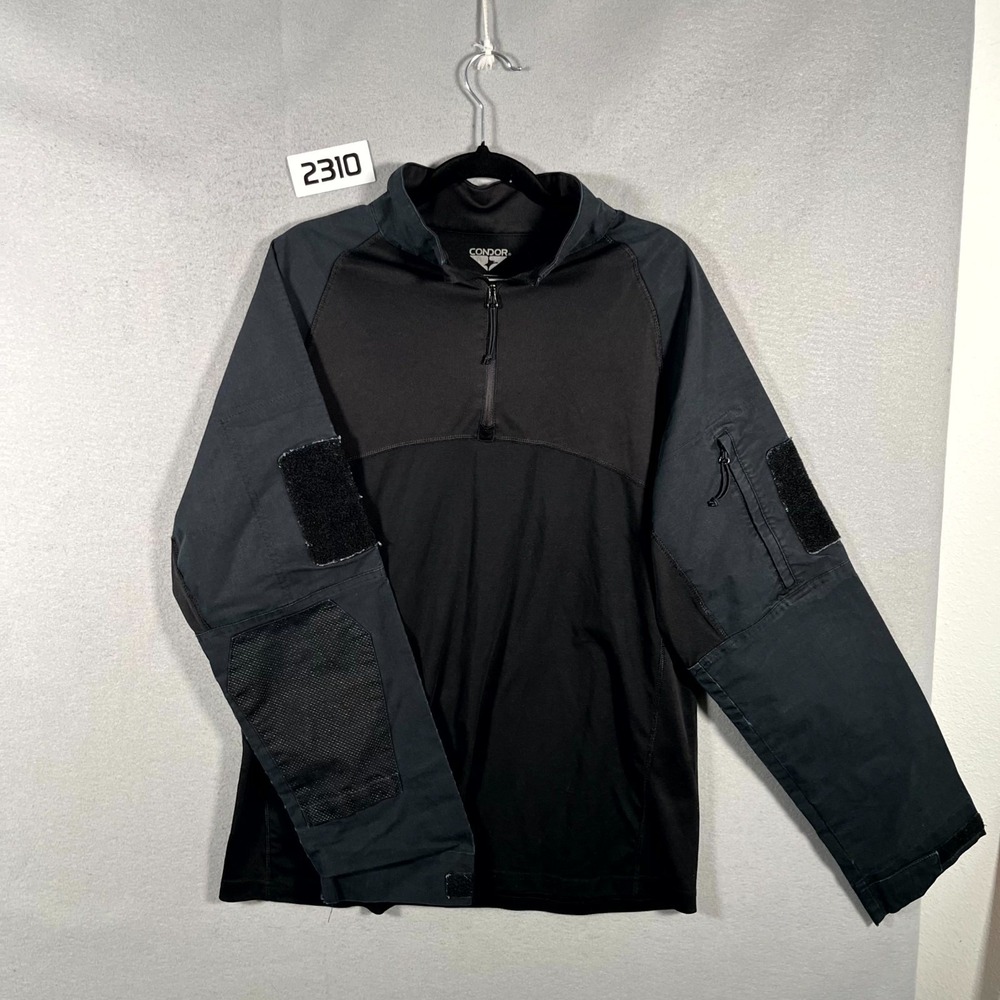 Condor Gen II Combat Shirt Mens L Black Long Sleeve Tactical 1/4 Zip Mock‎ Neck